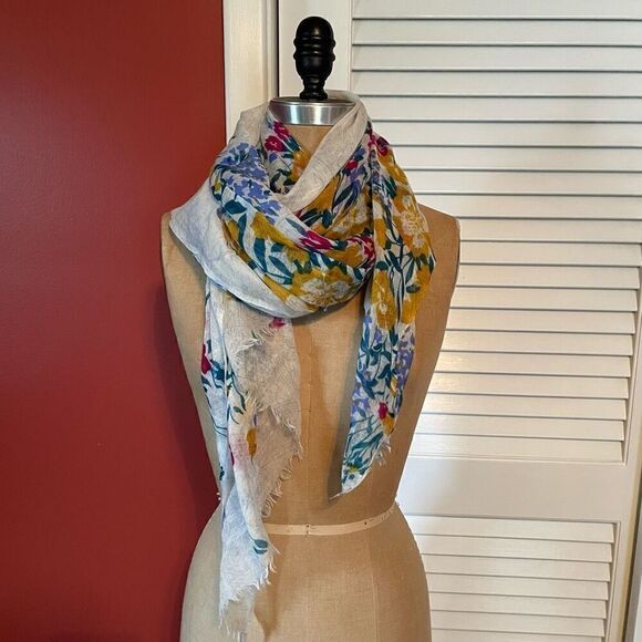 BINDYA NY | silk and wool floral scarf - Picture 1 of 8